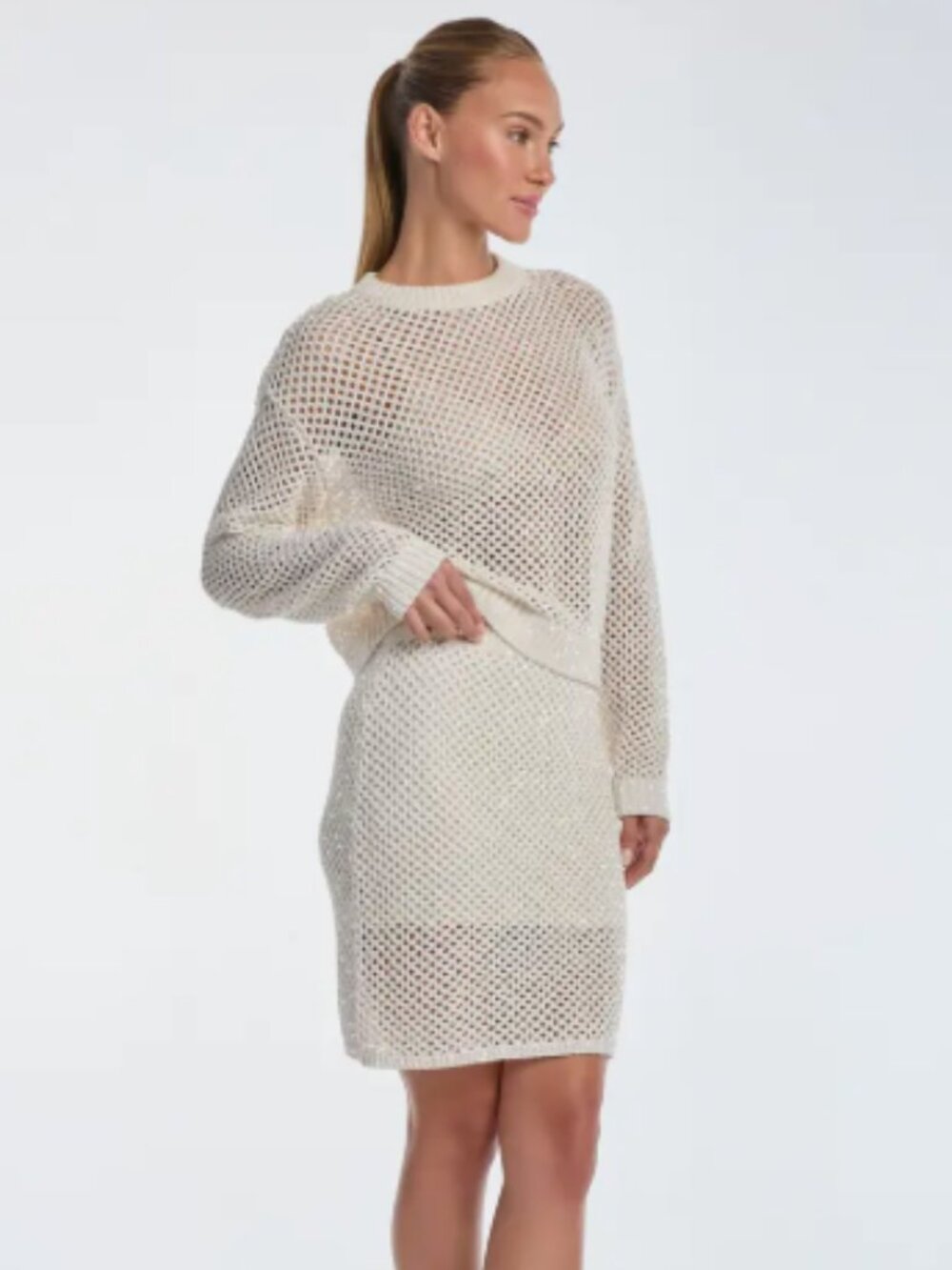 Addison Sequin Crochet Skirt - Pearl - Picture 5 of 5